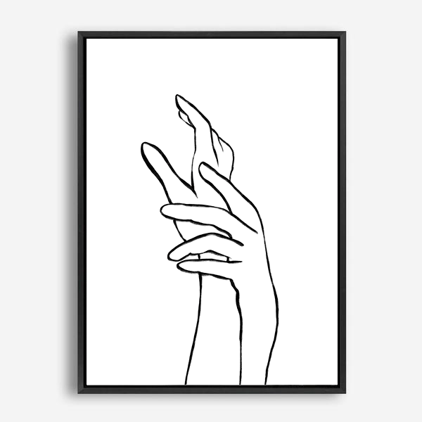 Hands | Line Art | Canvas Print