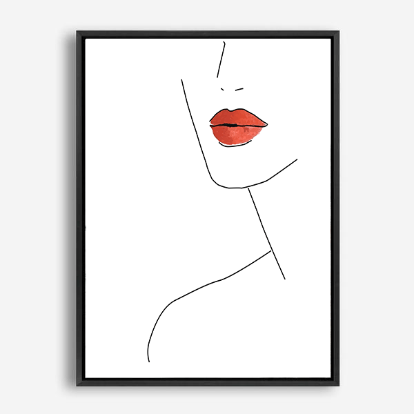 These Lips | Line Art | Canvas Print
