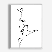 Kiss Me | Line Art | Canvas Print
