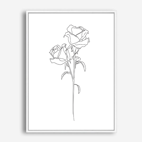 Roses | Line Art | Canvas Print