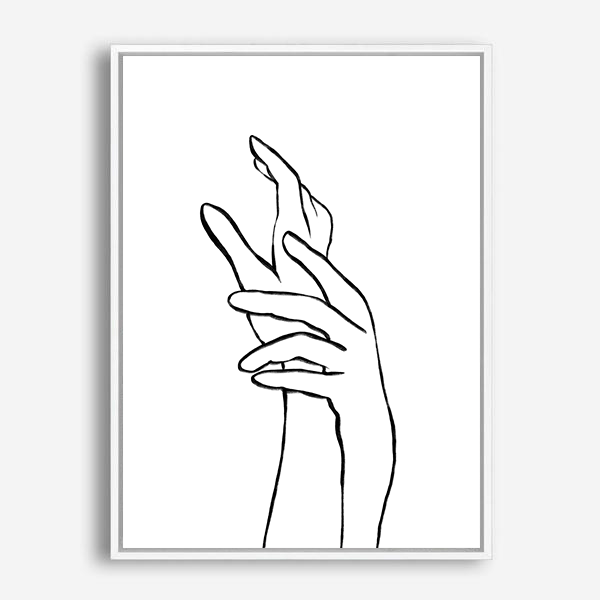 Hands | Line Art | Canvas Print