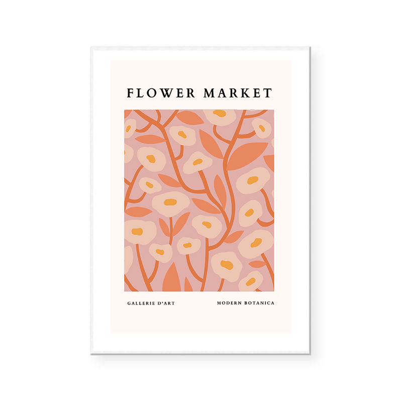 Flower Market | Retro Pink | Art Print