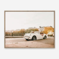White Car In Paris | Canvas Print