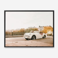 White Car In Paris | Canvas Print
