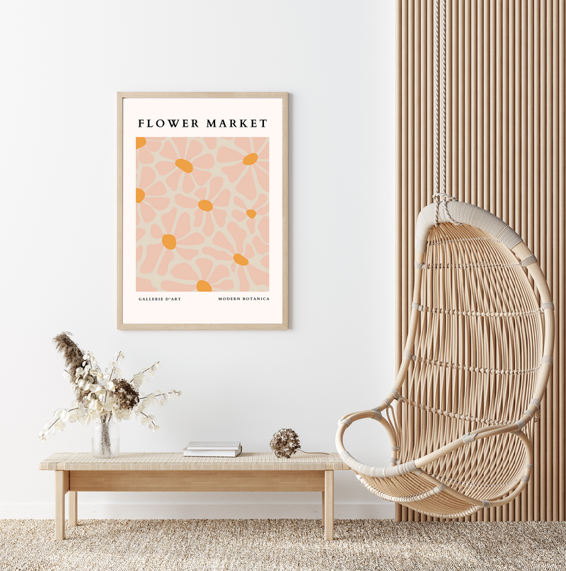 Flower Market | Pink & Mustard | Art Print