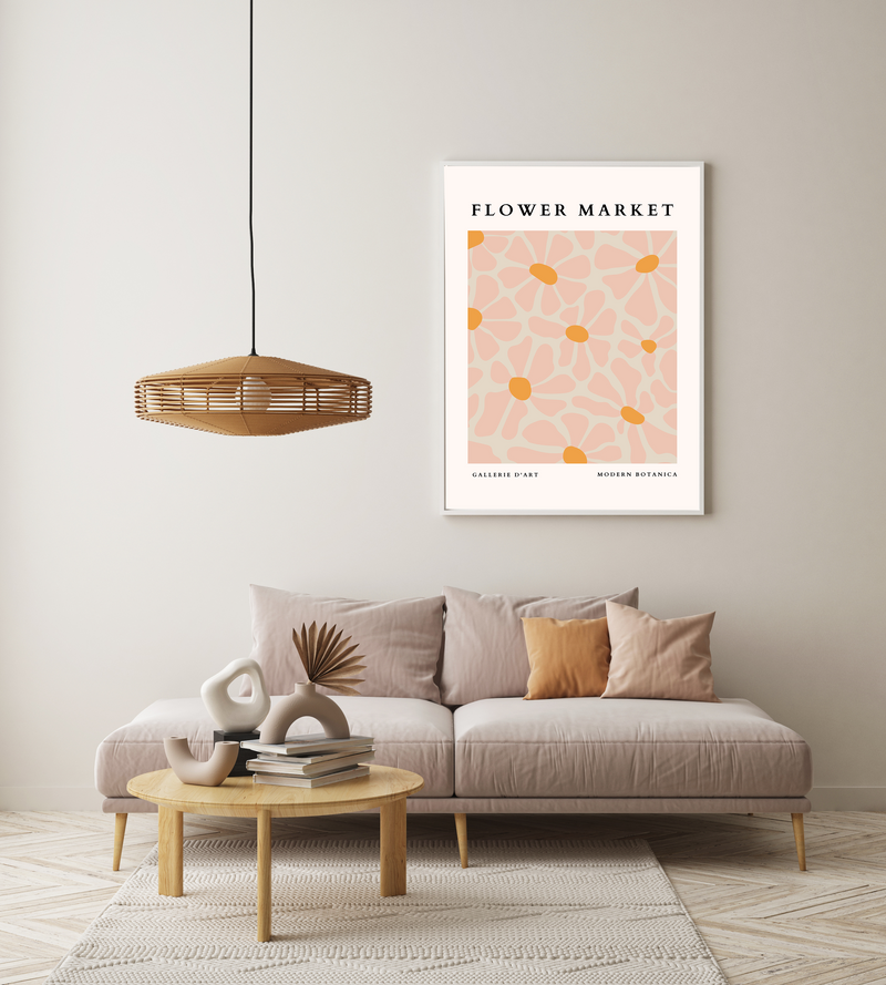 Flower Market | Pink & Mustard | Art Print