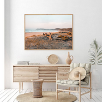 Kangaroos At Shore | Canvas Print