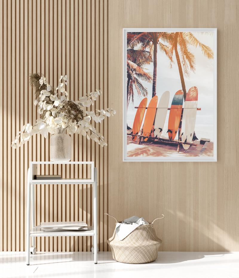 Surfboards And Palm Trees | Art Print